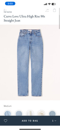 Abercrombie curve love high rise straight leg  jeans 