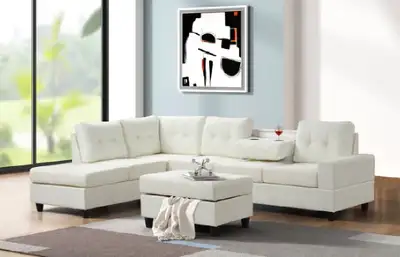 Premium Specialties Sectional Sofa White (Leather), View more