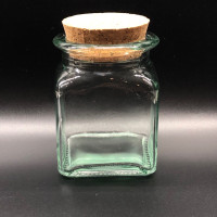 8 fl.oz Square Glass Jars with Cork Lid. 