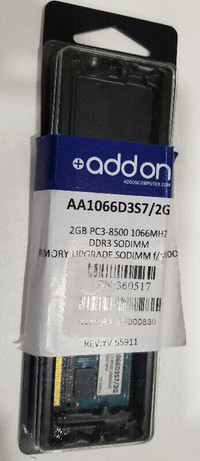 AddOn 2GB DDR3-1066 AA1066D3D7/2G SODIMM Laptop RAM 204pin PC3-8