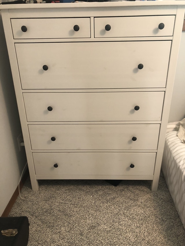 Two hemnes IKEA tall boy white dresser chest of drawers Dressers