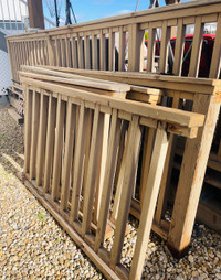 Wooden deck railing