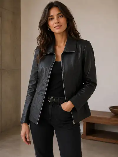 Women’s Genuine Leather Jacket - Size Small, View more