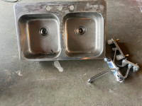 Double Stainless Steel Kitchen Sink; $15