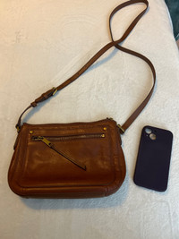Fossil Brown Leather Crossbody