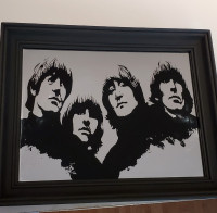Rare Beatles Rubber Soul Mirror made in Canada - 27 x 35 cm