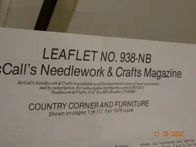 Miniature Furniture ,McCalls Leaflet, 1978s,  #938NB, #949NB,, View more