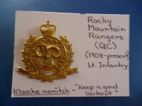 Rocky Mountain Rangers badge -QC lt infantry-  Klosche Nanitch