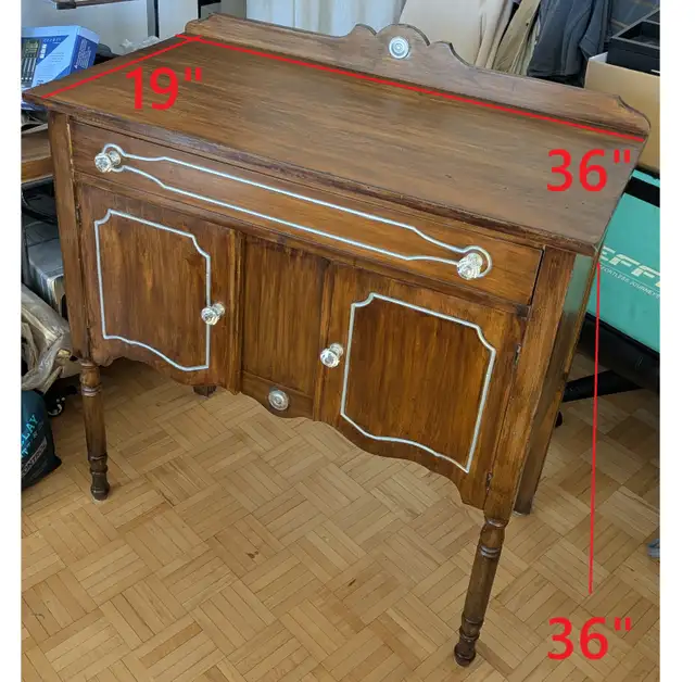 Antique Vintage Buffet Table Console Server Cabinet real wood in Hutches & Display Cabinets in City of Toronto - Image 2
