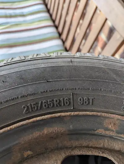 Winter tires with rims, practically brand new condition, seen one winter only. They came off a 2014...