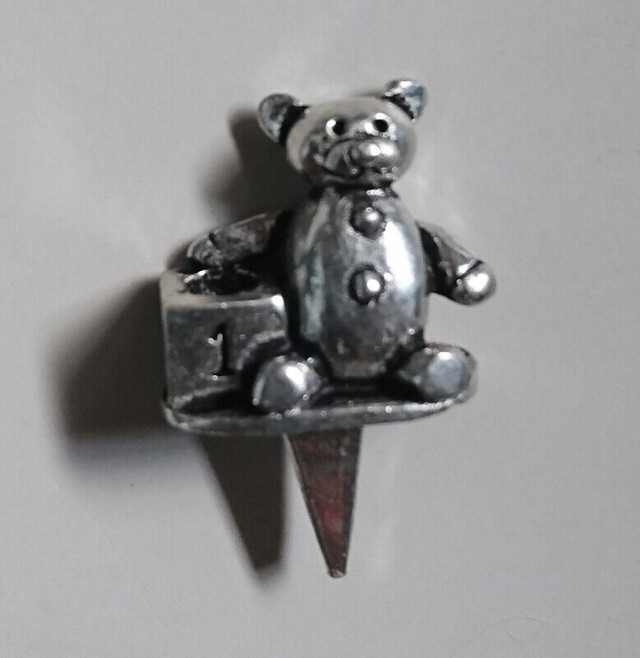 Vintage Silver Metal Bear Birthday Cake Topper Candle Holder in Arts & Collectibles in Oshawa / Durham Region