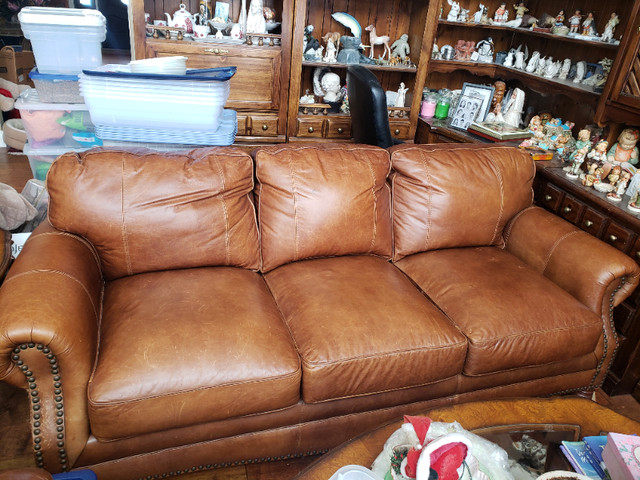 Genuine Leather Sofa in Couches & Futons in Strathcona County