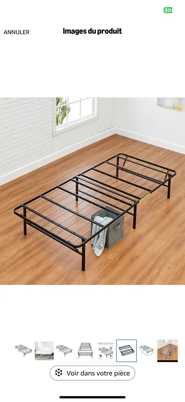 Base de lit simple XL pliante (pour personne de 6pieds) in Beds & Mattresses in Longueuil / South Shore - Image 2