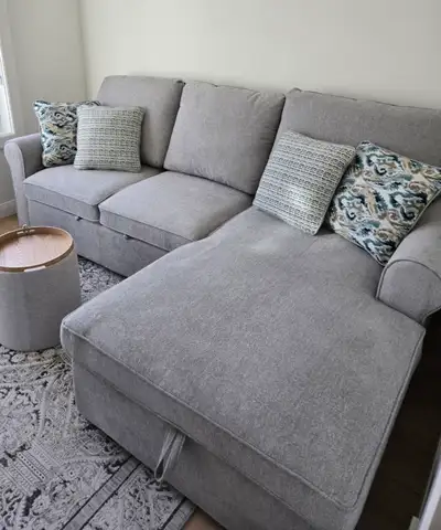 Light Grey Sleeper Sectional With Storage, View more