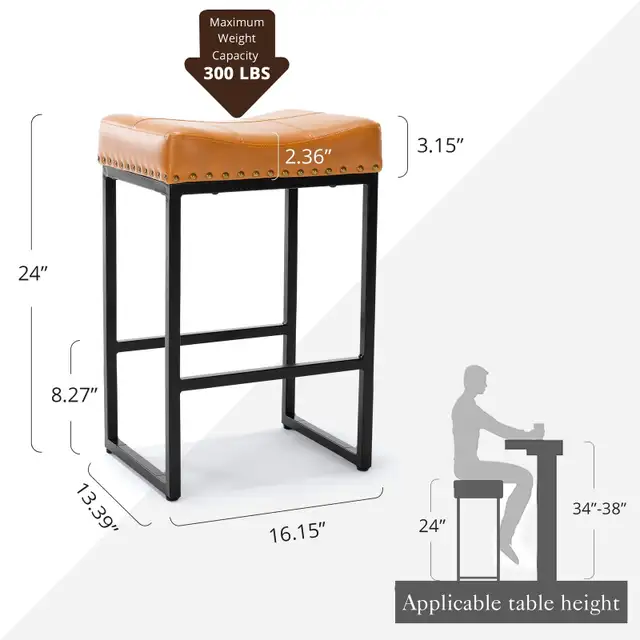 beautiful bar stool, high density foam PU leather bar stools in Chairs & Recliners in Markham / York Region - Image 4