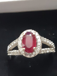 NATURAL RUBY NO ENHANCEMENTS WITH DIAMONDS 14K RING $28000 CERT.