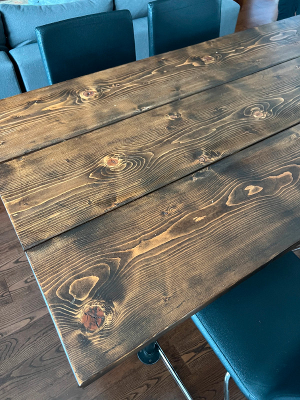 Custom Wood Dining Table + Chairs - $550 OBO in Dining Tables & Sets in City of Toronto - Image 4