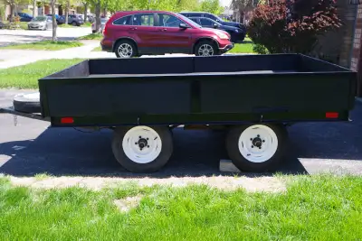HD 8X6 UTILITY TRAILER FRAME CONSTRUCTED OF 4" STEEL I BEAMS TANDEM AXLES FOR HEAVY LOADS AND EASY T...