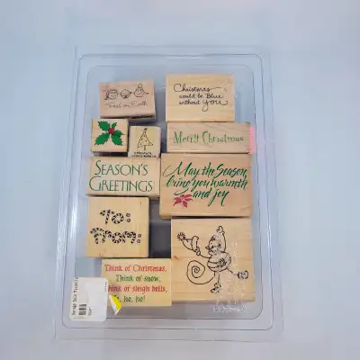 Wood Stamps Christmas Holiday Paper Crafts Card Making Scrapbook, View more