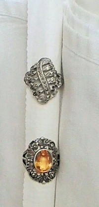 Two silver marcasite rings VTG
