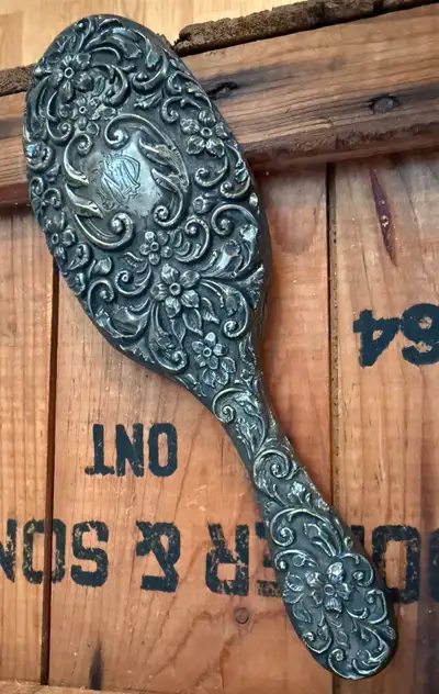 1880s SILVER ENGLISH Birmingham Vanity Brush. 64g STAMPED, View more