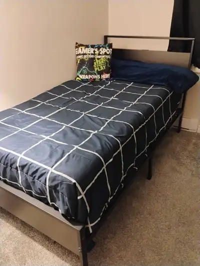 Twin bed with LED lights and charger , View more