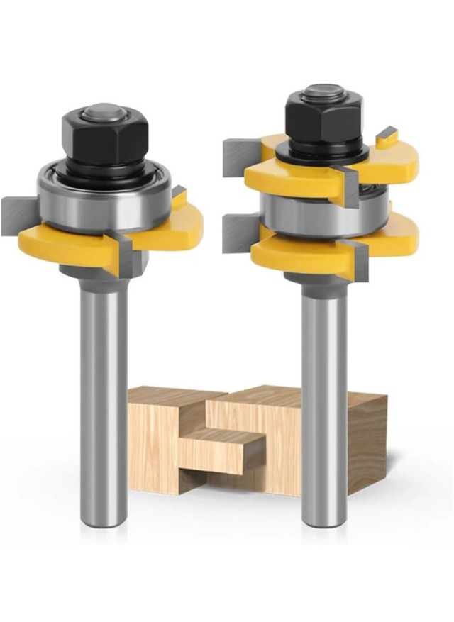 2pcs 8mm Shank Joint Assemble Router Bits Tongue Groove  in Power Tools in Mississauga / Peel Region