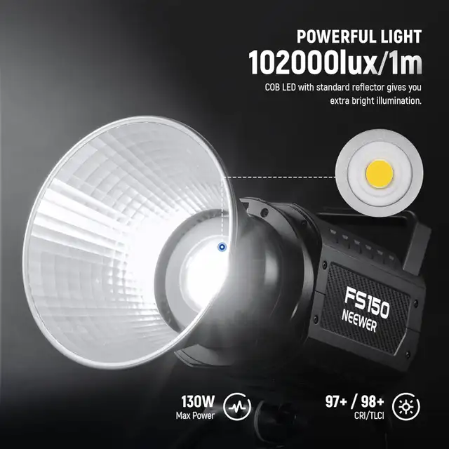 NEEWER FS150 LED Video Light 2.4G/APP Control, 130W 5600K COB Da in Hobbies & Crafts in Calgary - Image 4