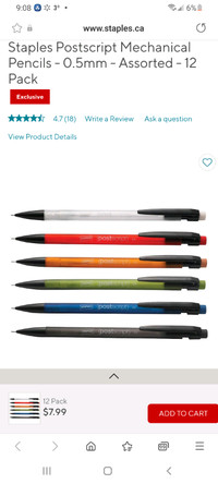 Staples Mechanical Pencils - 12 Pack. I have 25 quantities.