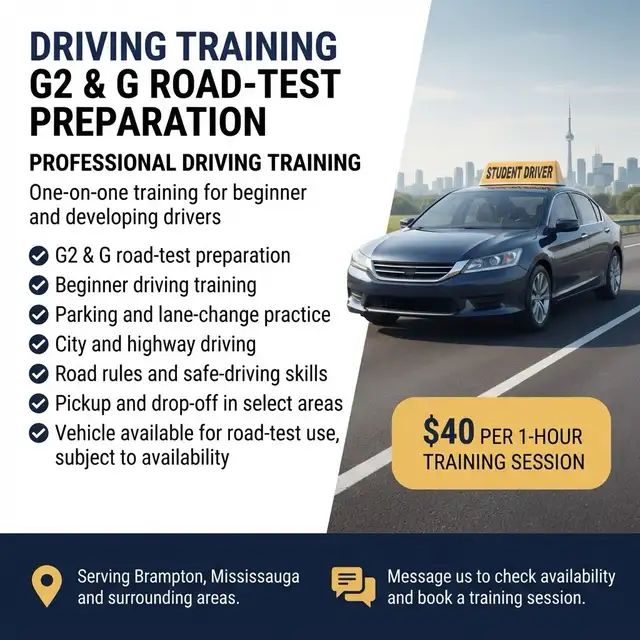 G2 & G Road Test Preparation Driving Lessons