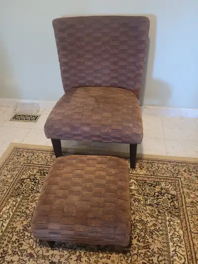 Accent chair with ottoman, View more