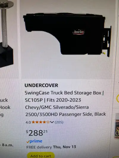 Truck bed swing case storage with lockable lid. Missing mounting hardware as I sold my truck and for...