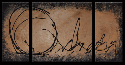 Mocha 44"x24" Original Art Hand-Painted Abstract Painting Decor, View more