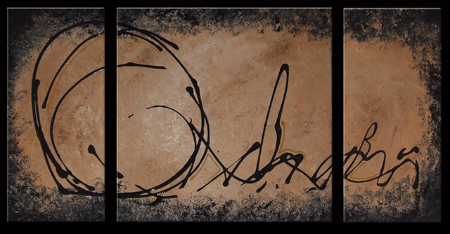 Mocha 44"x24" Original Art Hand-Painted Abstract Painting Decor in Home Décor & Accents in Saskatoon - Image 2