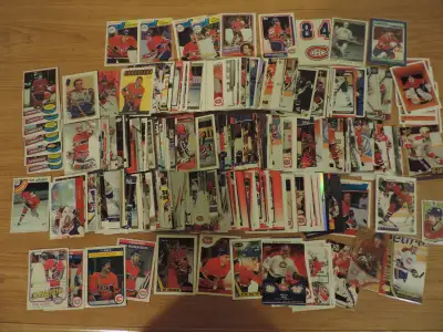 Montreal Canadiens Hockey Cards - About 500 Total (Players include Guy Lafleur, Saku Koivu, Jean Bel...