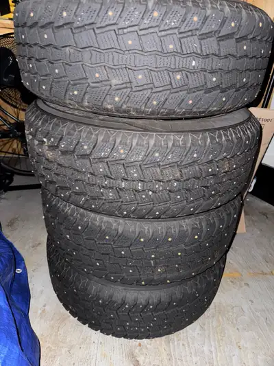 Price Drop - just wants them gone!! Studded Ice Blazer winter tires on Ford rims with sensors. 5 spo...