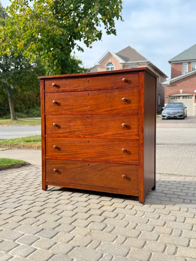 Vintage 5-Drawer Chest - Solid Wood, 43.5 in. Wide