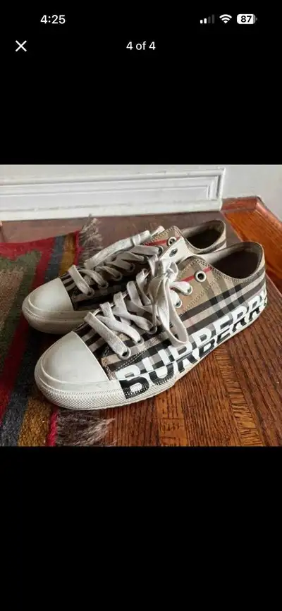 Like new REAL Burberry Checked Laced Up sneakers size size 39, View more