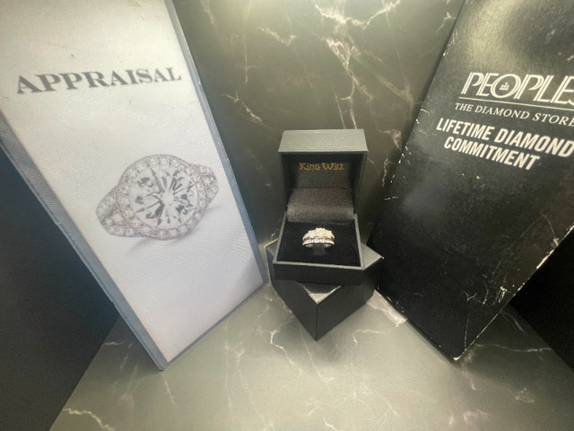 Ladies 2.5 CT Round Cut Diamond Ring, Set in 14K White Gold in Jewellery & Watches in Grande Prairie - Image 4