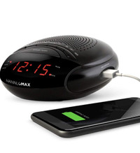 Alarm clock radio with charging port 