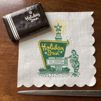 Vintage Advertising Holiday Inn Cocktail Napkin Hotel Mini Soap