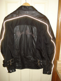 Hien Gerickie Ladies Leather Motorcycle Jacket, Size 14 Like New