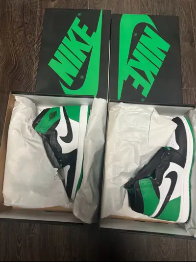 Jordan 1 lucky green Size 8.5 & 10 Both brand new Asking $230 each or best offer Negotiable on the p...