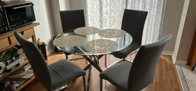 glass round kitchen table , View more