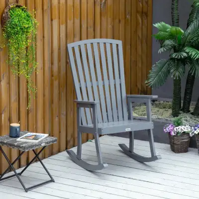 Patio Wooden Rocking Chair, Outdoor Porch Rocker Chair with High, View more