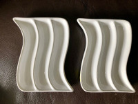 Two Wavy Ceramic Serving Dishes, never used