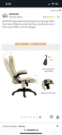 HOMCOM office massage chair with heat contact Robin.pmtg@gmail.c