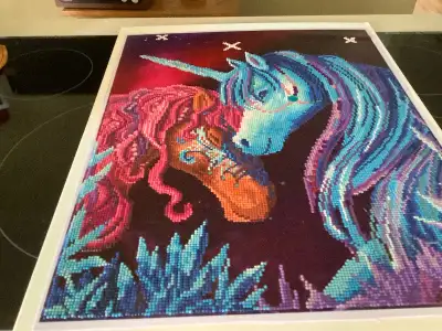 What young girl wouldn’t want this piece of dot art hanging in her room. This piece measures 24x18 a...