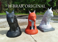 Concrete Fox & Wolf Outdoor Garden Statues