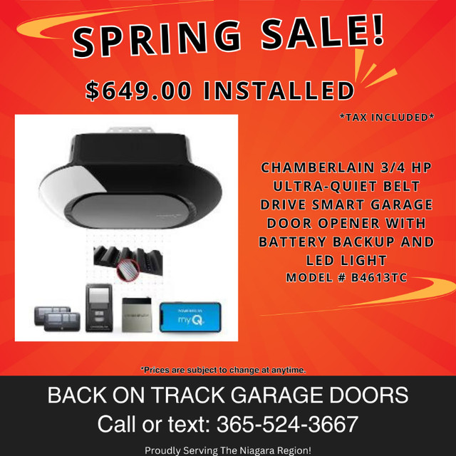 Garage opener install and sales in Garage Doors & Openers in St. Catharines